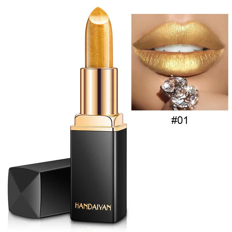 Long Lasting Waterproof Lipstick with Glitter Shimmer - Multiple Colors