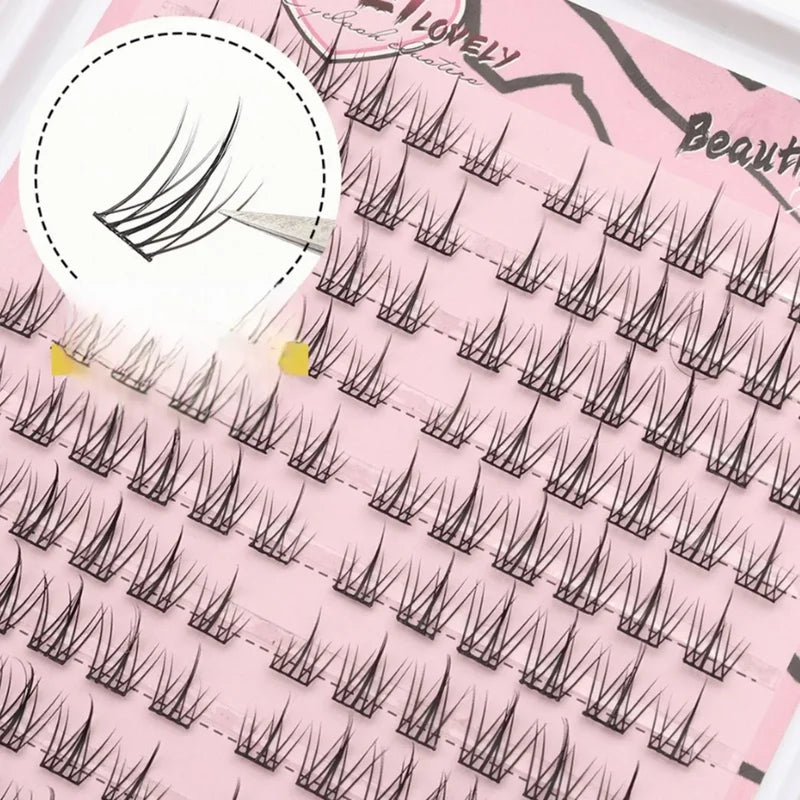 Sunflower False Eyelash Extension Kit - Natural C-Shape Clusters 9-11mm, Lightweight, Large Capacity