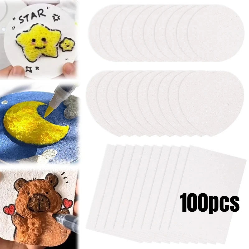 DIY Foam Texture Painting Paper Set - 5/100 Pcs Kids Art & Craft Supplies