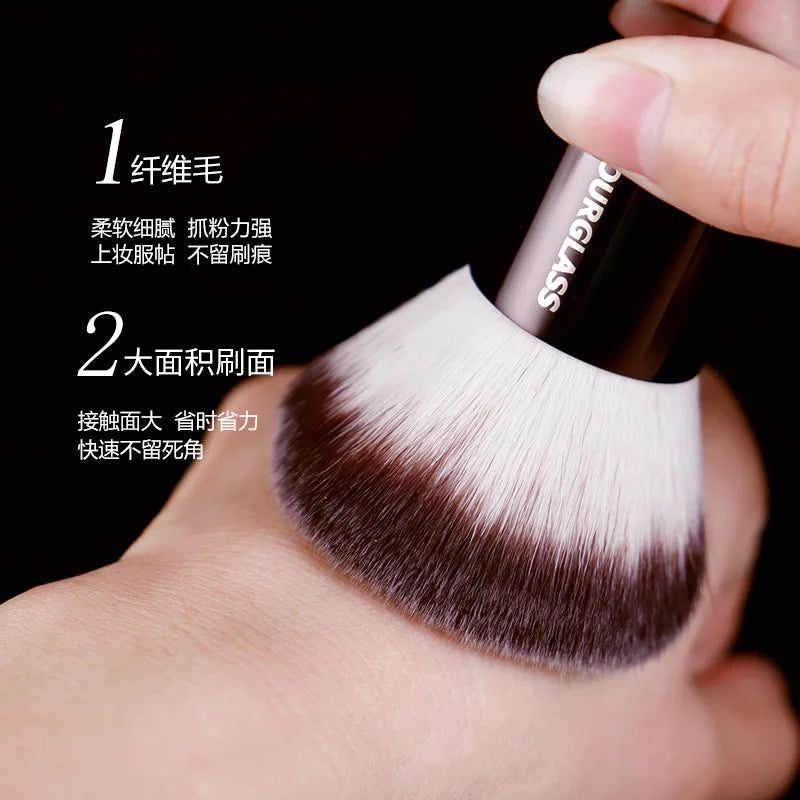 Finishing Makeup Brush - Powder Contour Professional Makeup Tool with Metal Handle