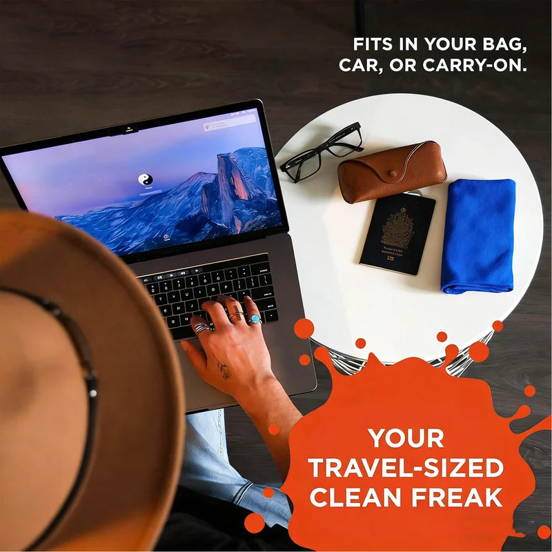 Refillable Screen Cleaner Spray Kit with Microfiber Cloth for Smartphones and Devices
