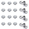 16PCS Crystal Dermal Anchor Tops 3-6mm Surface Piercing Skin Base - Surgical Steel