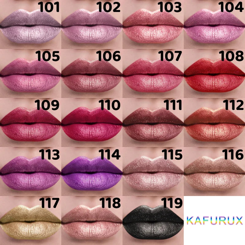 Bold & Intense Glitter Metallic Lipstick - Long Lasting Lip Makeup
