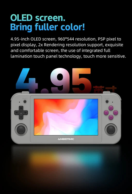 Handheld Gaming Console with OLED Screen, Android 12, 4GB RAM, 128GB Storage
