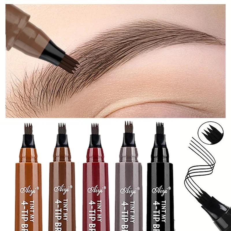 Waterproof Eyebrow Pen with Split Tip - Multiple Colors, Natural Look