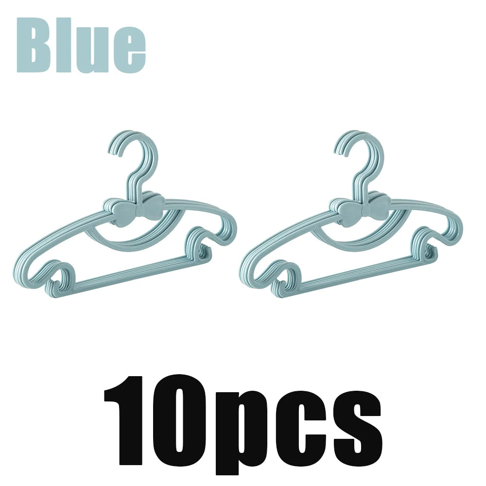 Children's Plastic Clothes Hangers Pack - Portable Closet Storage Racks