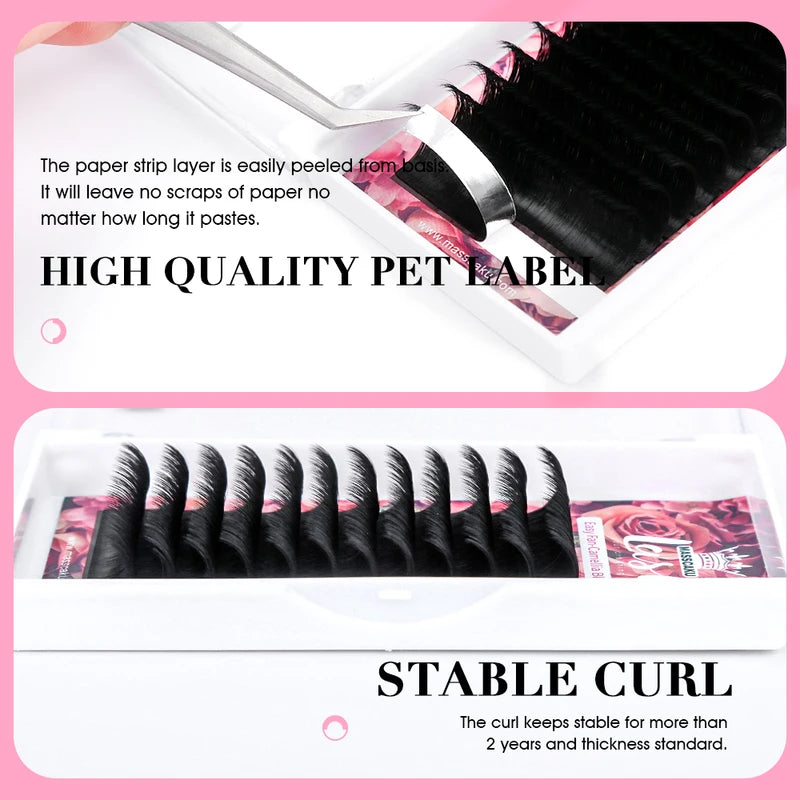 Self Fan Flowering Eyelash Extensions - Mega Volume, Handmade, Professional - 10 Cases