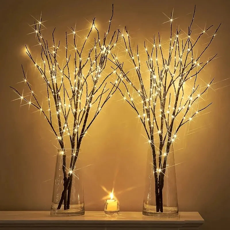 Indoor 50 LED Artificial Branch Tree Light - Battery Powered Decoration