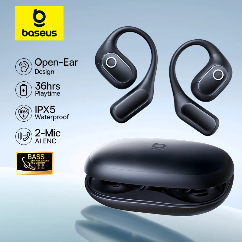 True Wireless Open-Ear Bluetooth Earbuds IPX5 Waterproof Sports Headphones