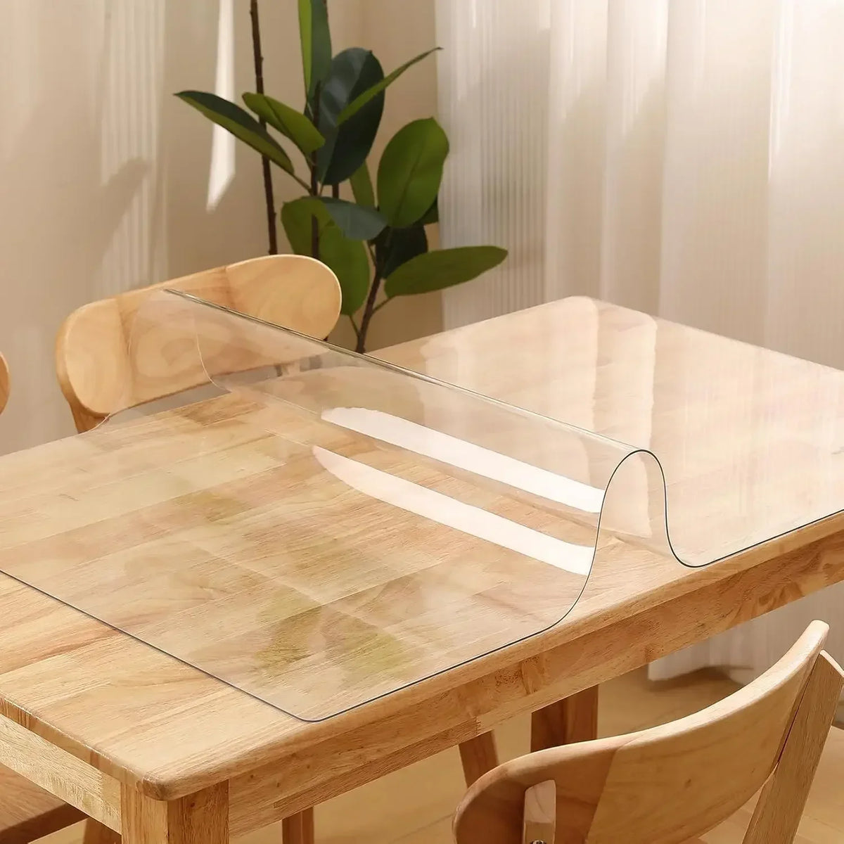 PVC Transparent Tablecloth Waterproof Heat-Resistant Oil-Proof Table Cover