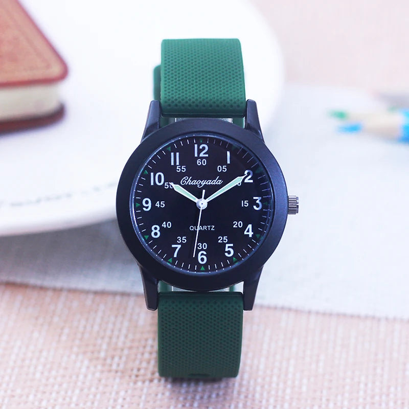 Children's 60-Minute Quartz Exam Watch for Boys Girls with Silicone Strap