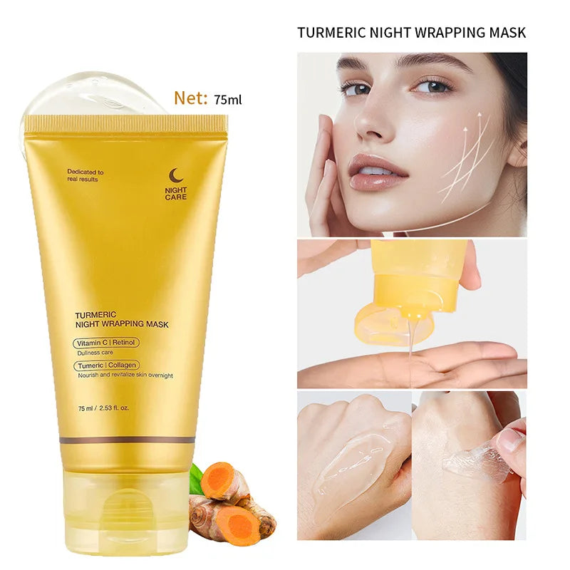 Kojic Acid Turmeric Night Facial Mask - Brightening, Oil Control & Moisturizing Peel-Off Treatment
