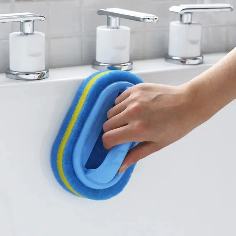 Multi Functional Cleaning Sponge with Handle for Kitchen Bathroom Tile Glass Bathtub Stain Removal