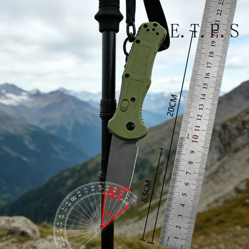 Folding Pocket Knife with Drop Point Blade and Nylon Handle for Camping Outdoor