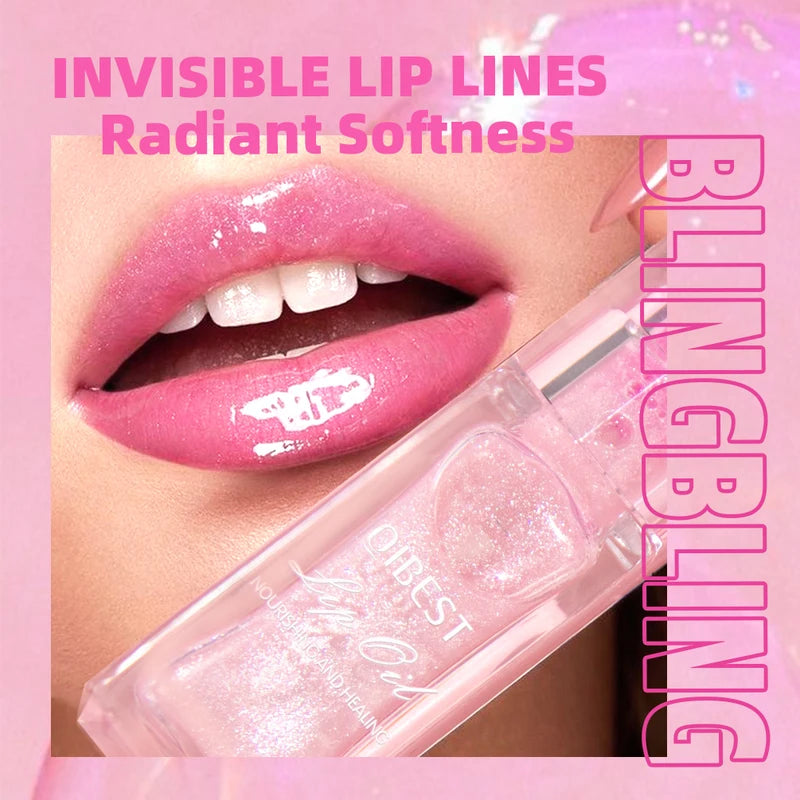 Color Changing Lip Oil Moisturizing Lip Gloss with Glitter Shine - Multiple Colors