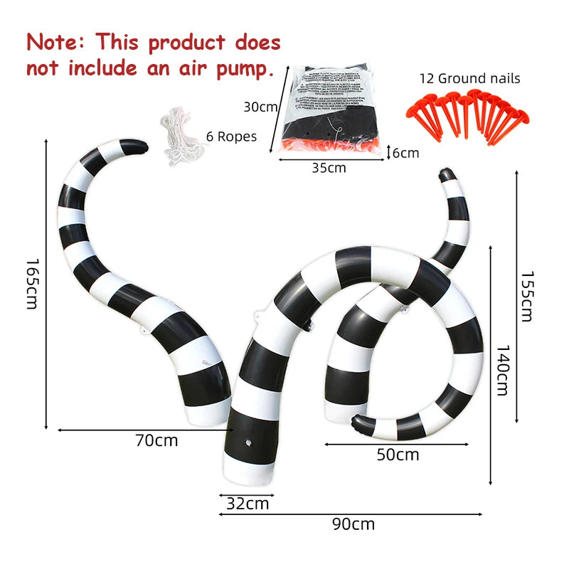 Giant Sandworm Inflatable Halloween Decor for Outdoor Party Courtyard, Set of 3