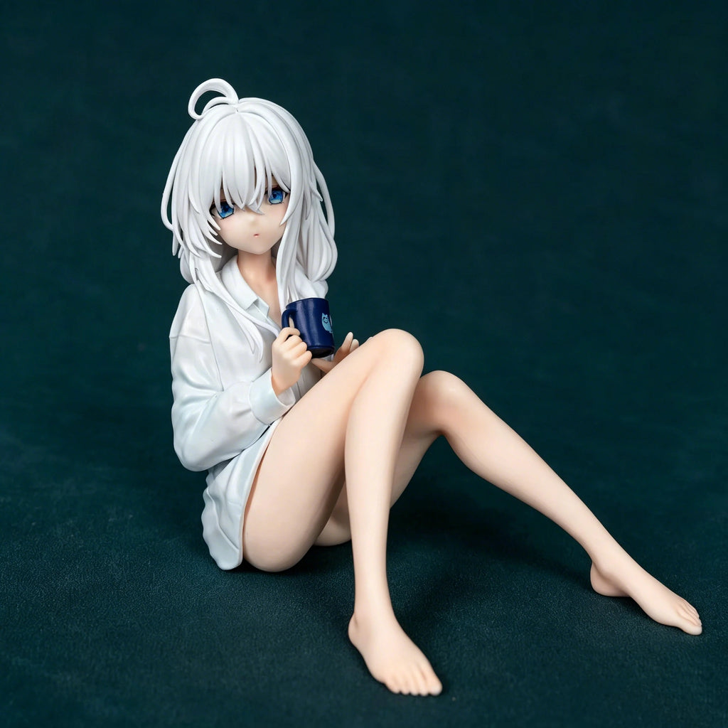 Anime Girl Figure 11cm Sitting In Pajamas Collectible Model Decoration Toy