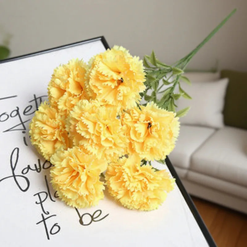 Artificial Carnation Flower Bouquet - Realistic Fake Flowers for Home Decor & Weddings