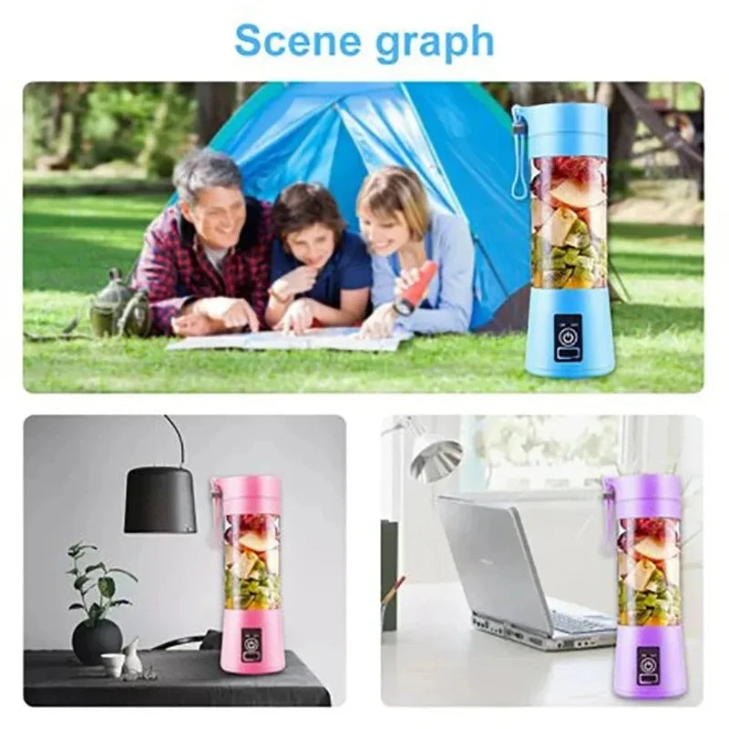 Portable Juicer Blender with Stainless Steel Cutter - Rechargeable Mini Fruit & Milkshake Mixer