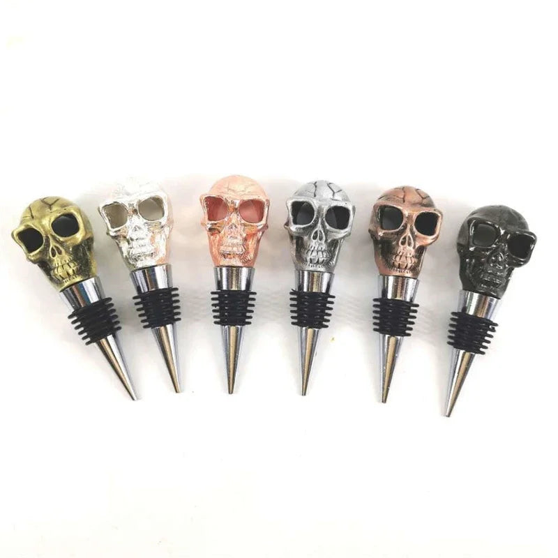 Halloween Skull Head Wine Pourer with Silicone Stopper - Party Bar Accessory