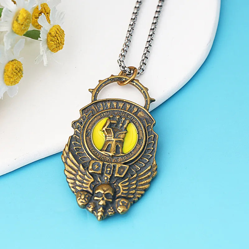 Warhammer 40K Pendant Necklace - Punk Hip-Hop Jewelry Chain Accessory