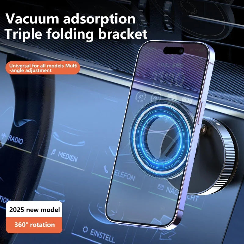 Magnetic Phone Holder Car Mount 360° Rotatable Vacuum Dashboard Stand