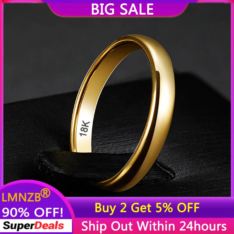 Minimalist 18K Gold Filled Wedding Band Rings for Women Men - Fading-Resistant Jewelry