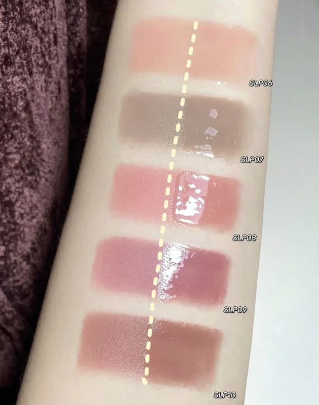 Double-End Liquid Lipstick Set - Matte & Gloss Finish, Hydrating Makeup