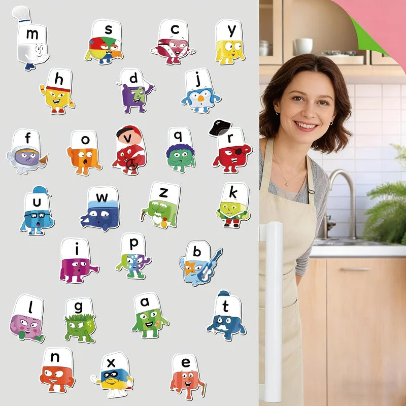 26Pcs Alphabet Popsicle Shaping Magnetic Ornaments for Refrigerator & Home Decor