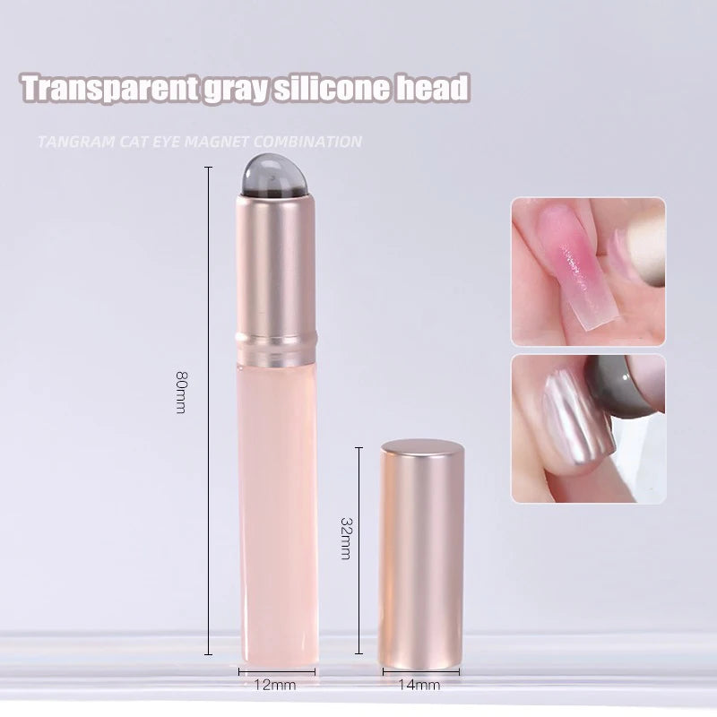 Reusable Nail Art Silicone Brush for Powder Smudging and Rubbing - Manicure Tool