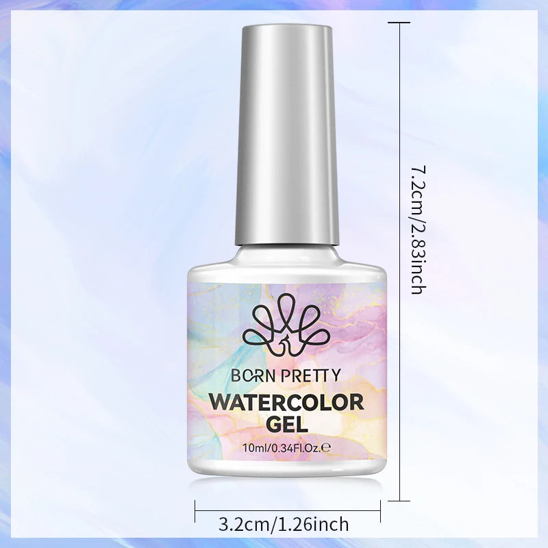 Watercolor Gel Nail Polish - Clear 10ml for Marble & Spreading Effects