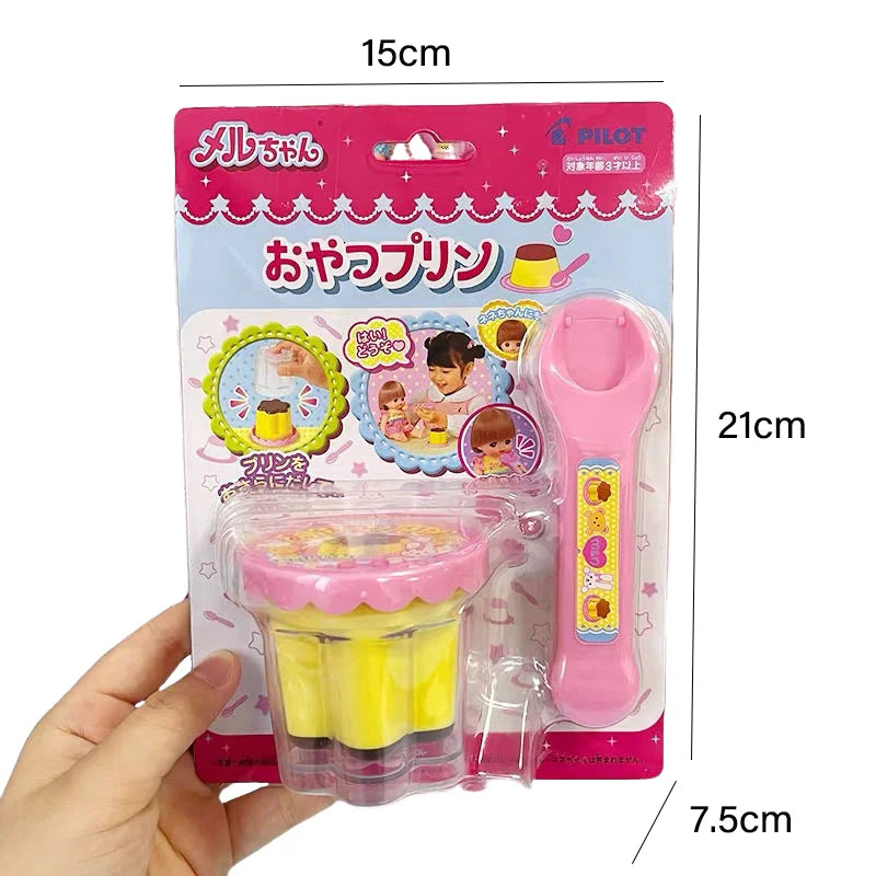 Cute Pink Jelly Strawberry Pudding Toy Set - Desktop Food Model for Kids & Decor