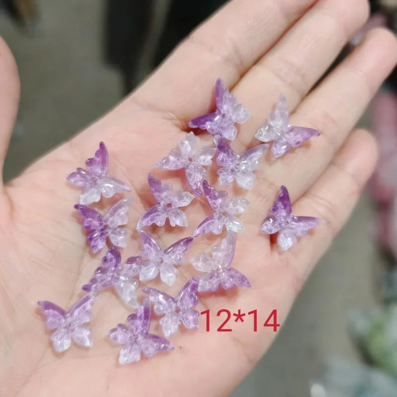 20pcs Butterfly Beads 12x14mm Czech Glass Loose Beads for Jewelry Making