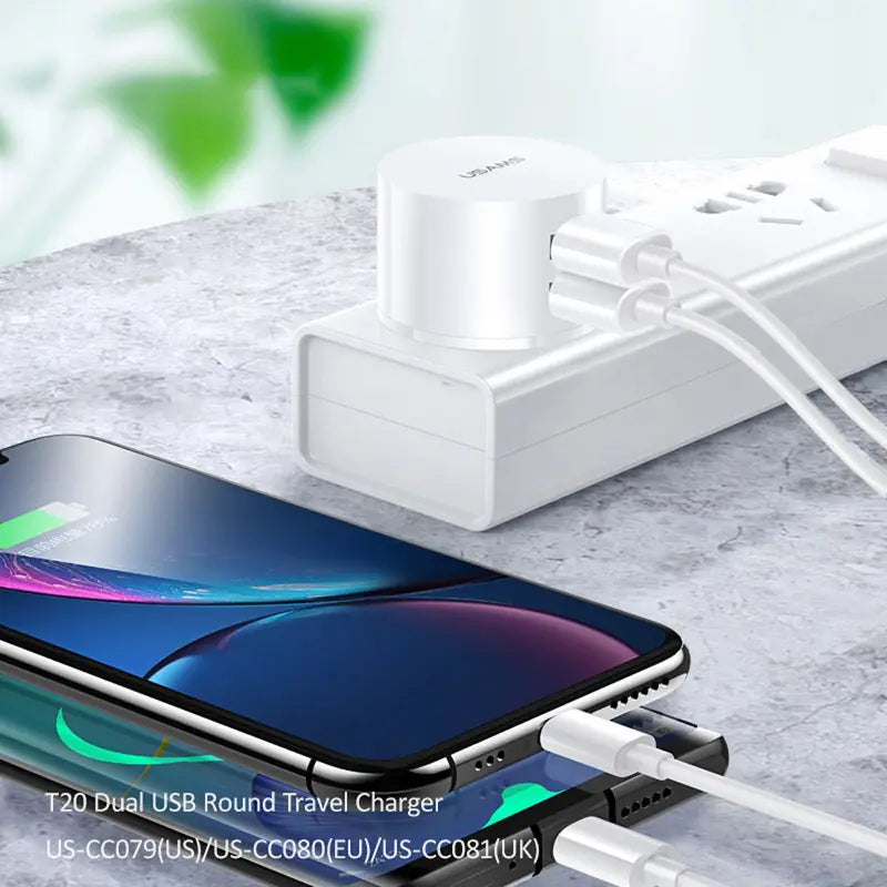 Dual USB Wall Charger 5V 2.1A Fast Charging Adapter for Mobile Phones