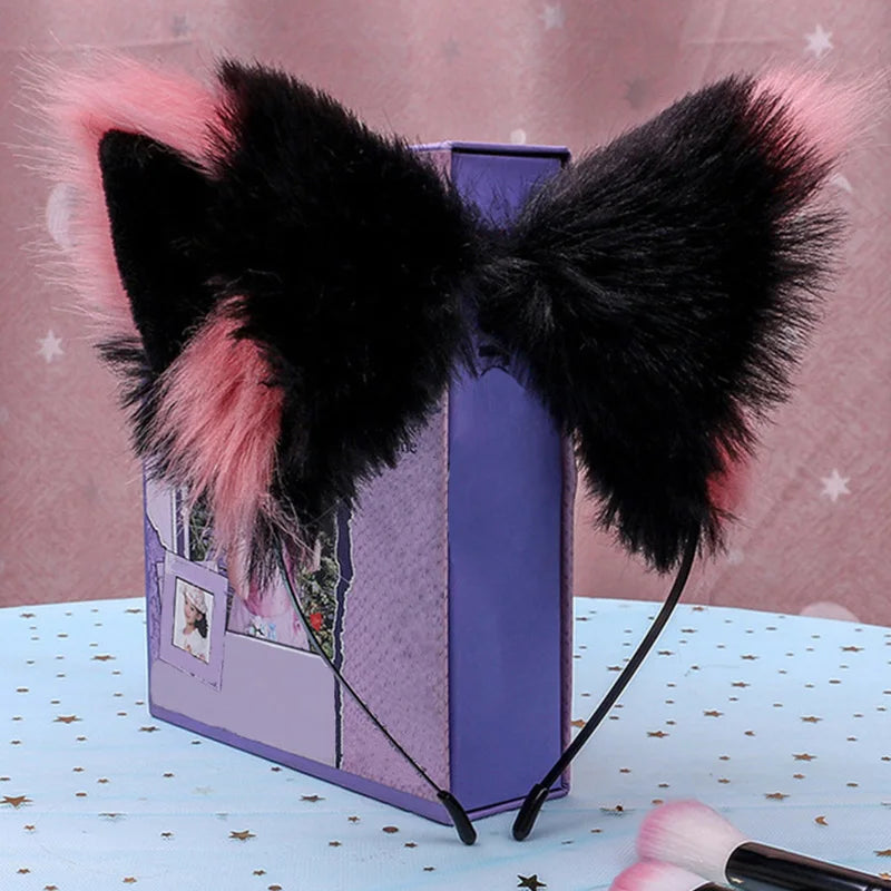 Furry Animal Cat Fox Ear Headband Cosplay Hair Accessory for Halloween & Parties
