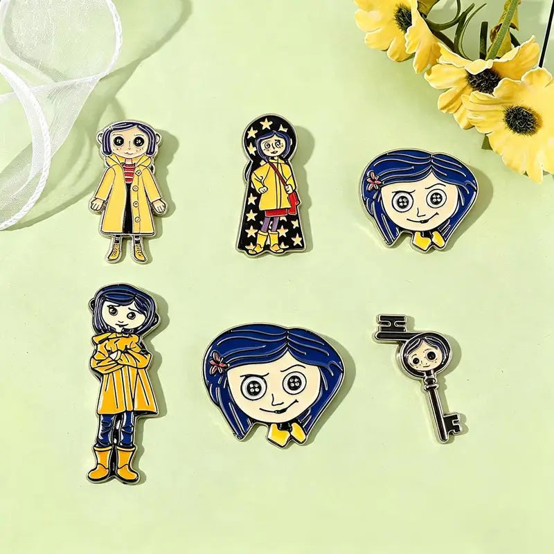 6Pcs Ghost Mom Enamel Brooch Set Halloween Jewelry Accessories