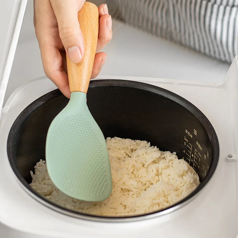 Silicone Cooking Spoon Non-Stick Heat-Resistant Kitchen Utensil - Durable & Anti-Scalding