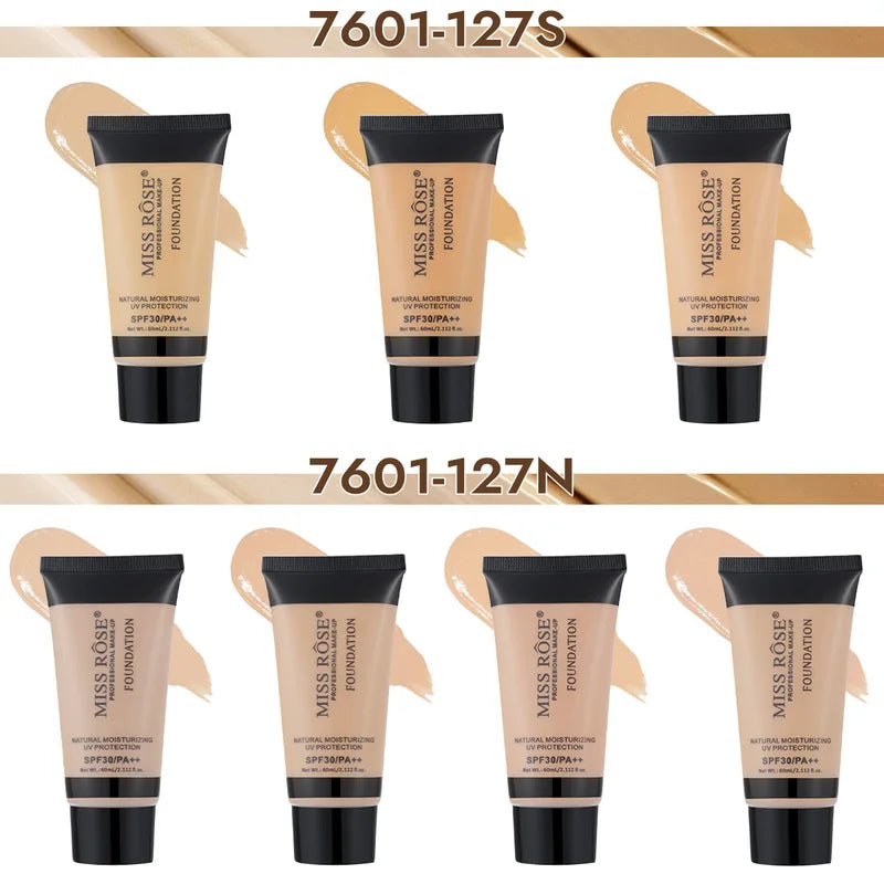 Long Lasting Liquid Foundation with Brightening & Contouring - 60ml Moisturizing Face Makeup