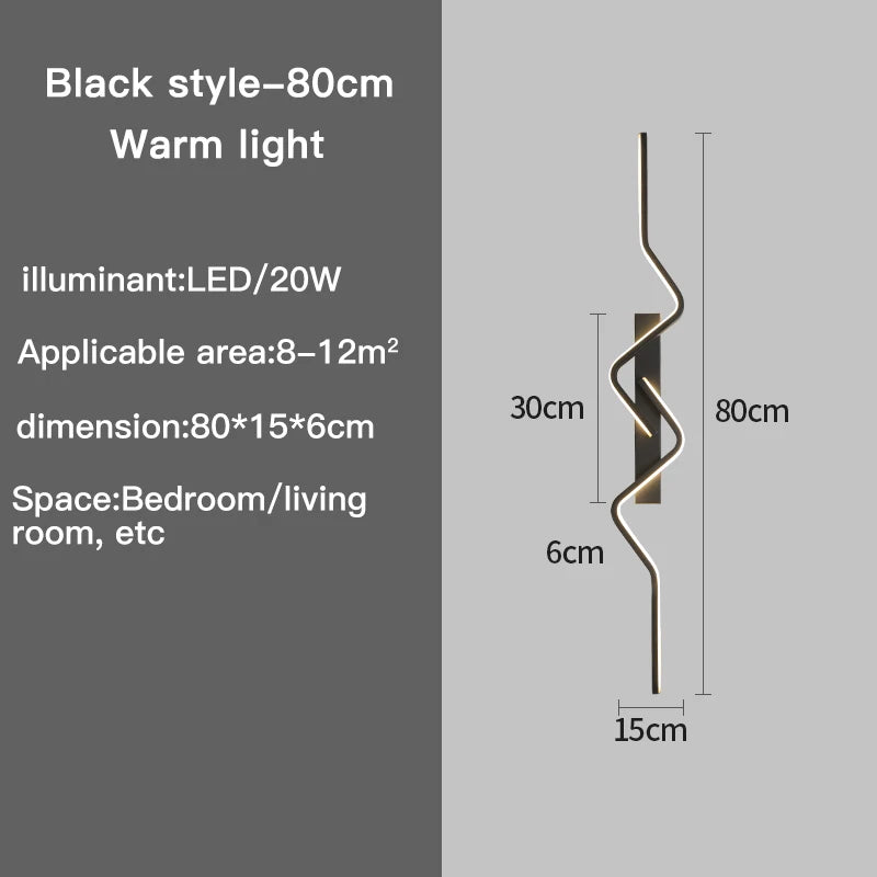 Modern Nordic Wall Light Long Decorative LED Fixtures for Living Room & Corridor