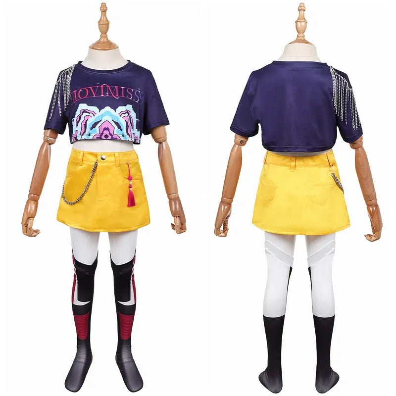Halloween Demon Cosplay Costume for Kids with T-Shirt Skirt and Socks