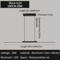 Modern Long Pendant Light for Dining Kitchen Living Room Aluminum LED Fixture