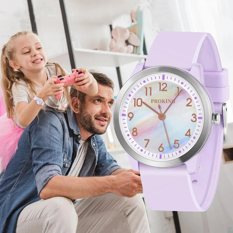 Kids Watch for Girls and Boys Learning Time Waterproof Analog Watch for Children 8-18