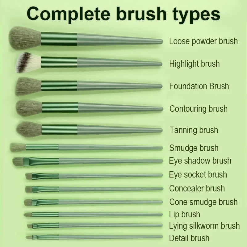 14-Piece Makeup Brush Set for Face Eyes and Highlighter - Cosmetic Beauty Tools