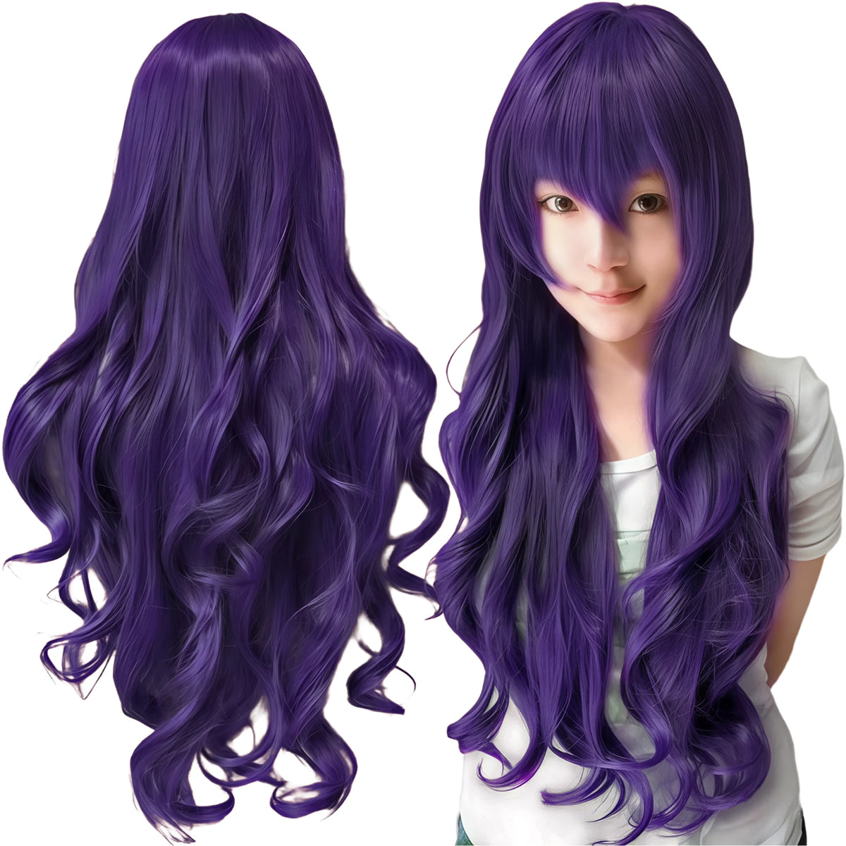 White Curly Cosplay Wig for Anime, Halloween & Costume Parties