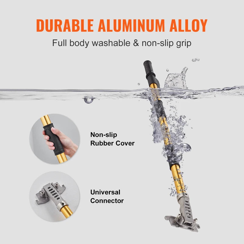 Drywall Flat Box Handle 40-64 Inches Adjustable Anodized Aluminum Non-Slip Grip