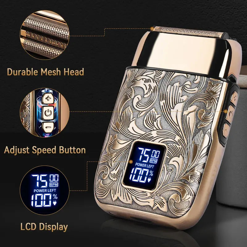 Ufree Electric Foil Shaver for Men - 3-Speed Bald Head & Face Trimmer with LCD