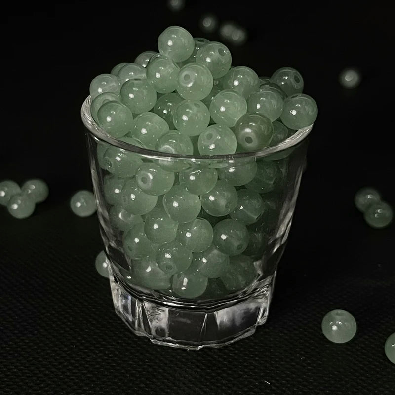60pcs 8mm Glass Beads for Jewelry Making Loose Round Beads DIY Craft Supplies