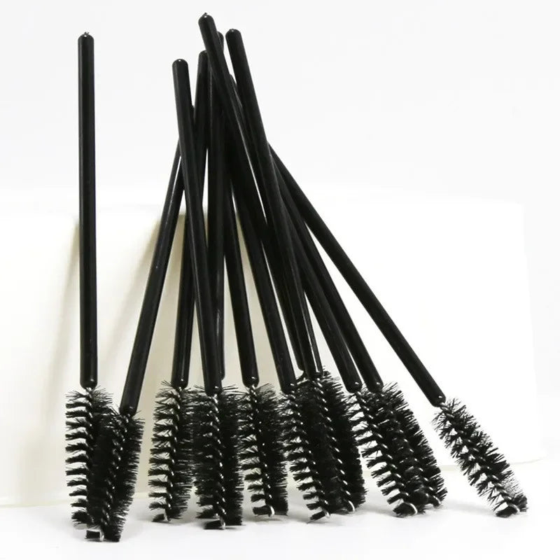 Disposable Eyelash and Eyebrow Makeup Brush Set - Pack of 50, 100, or 200