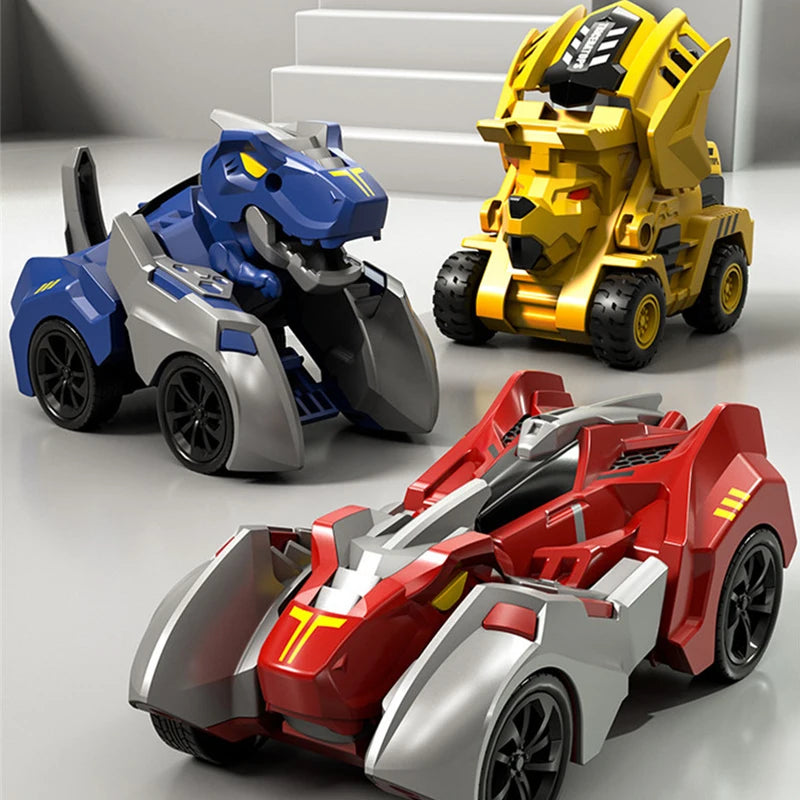 Transforming Dinosaur Car Toy with Inertial Sliding & Robot Features – Kids Gift