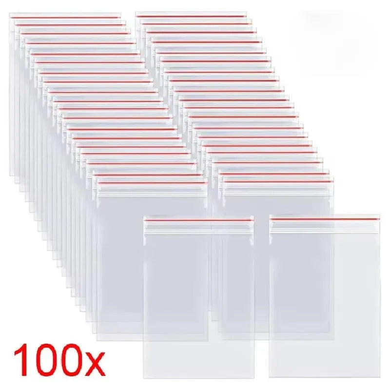 Clear Plastic Zip Lock Bags Assorted Sizes 100/200/300pcs Food Safe & Moistureproof